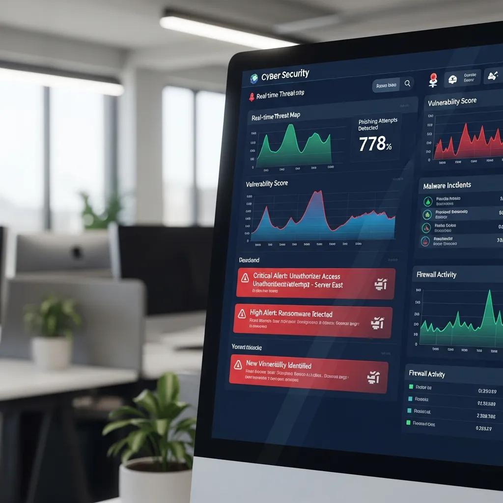 Cyber security dashboard highlighting essential services for SMEs